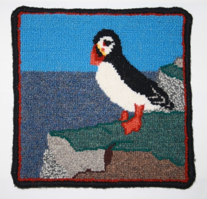 Rug Hook Kits by Molly Made Fibre Art Studio Rug Hooking Kit - Puffin 10x10 Rug Hook Kits by Molly Made Fibre Art Studio Rug Hooking Kit - Puffin 10x10