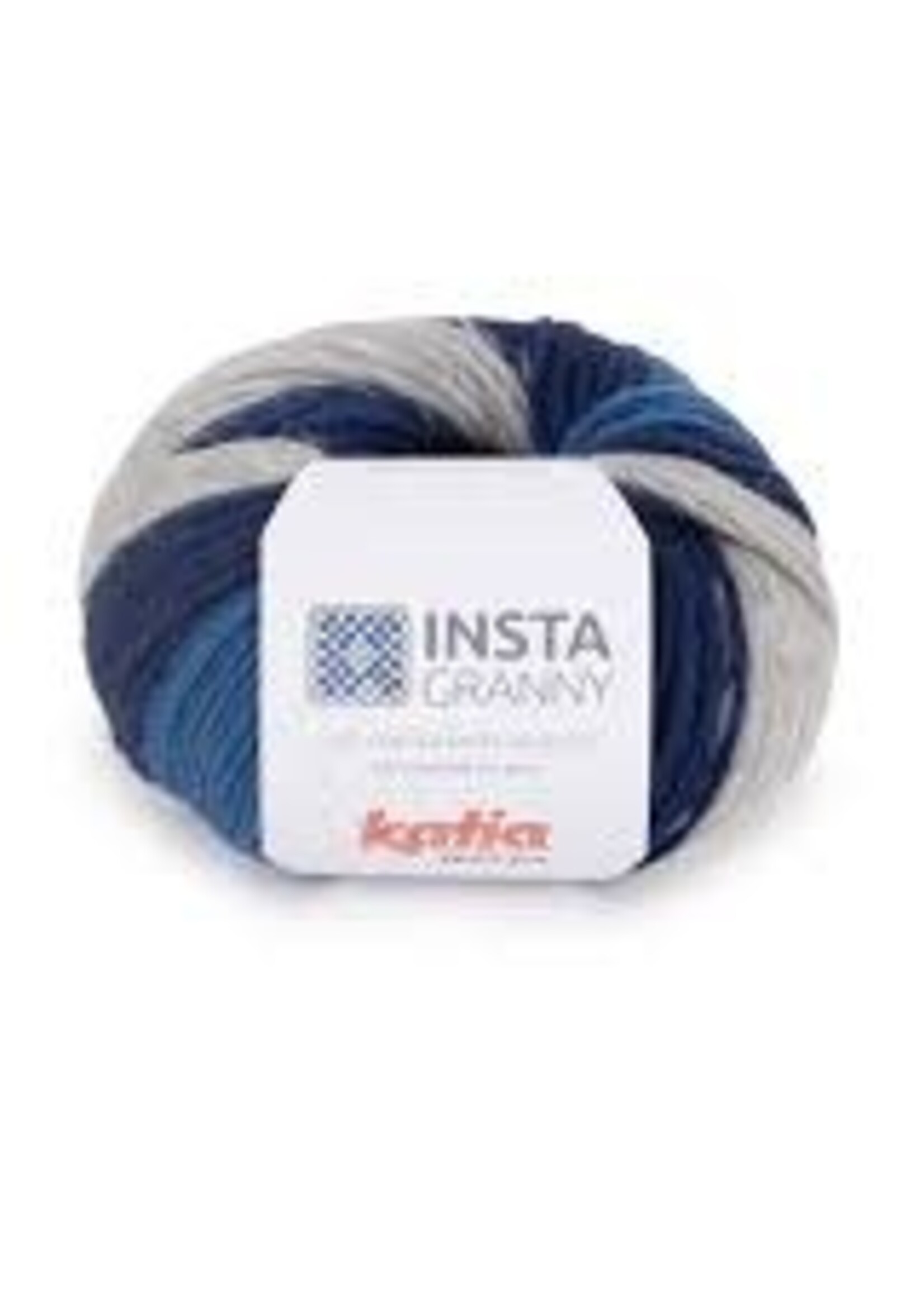 Katia INSTAGRANNY Merino Wool - 109 - Grey-Dark Blue-Medium Blue