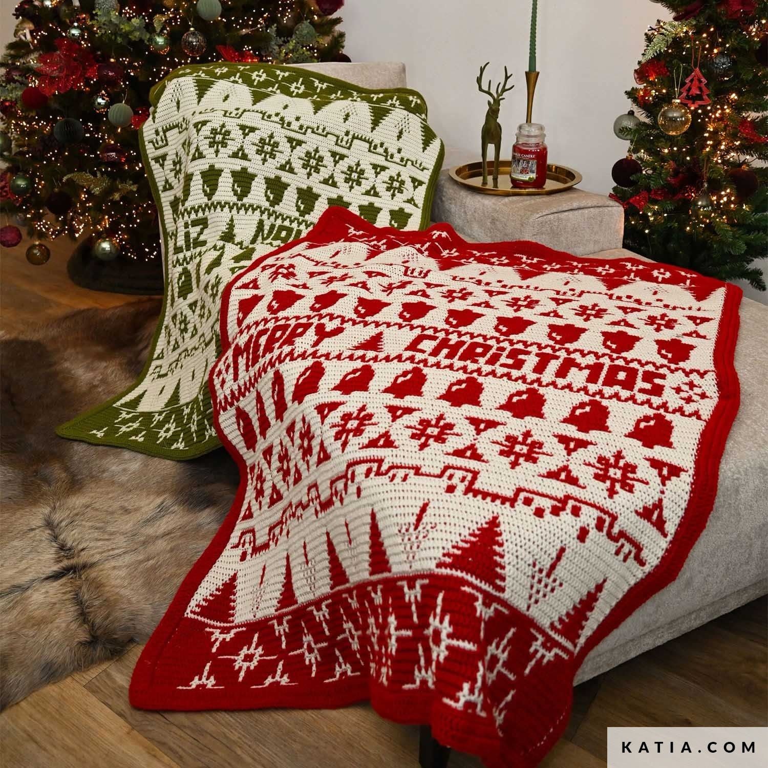 Merry Blanket CAL Kit | Mosaic Crochet Christmas Blanket (Starts October 2024) - GREEN