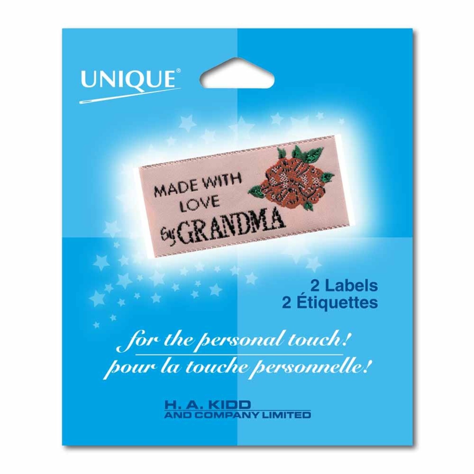 Unique Labels - Made With Love by Grandma  (flower)