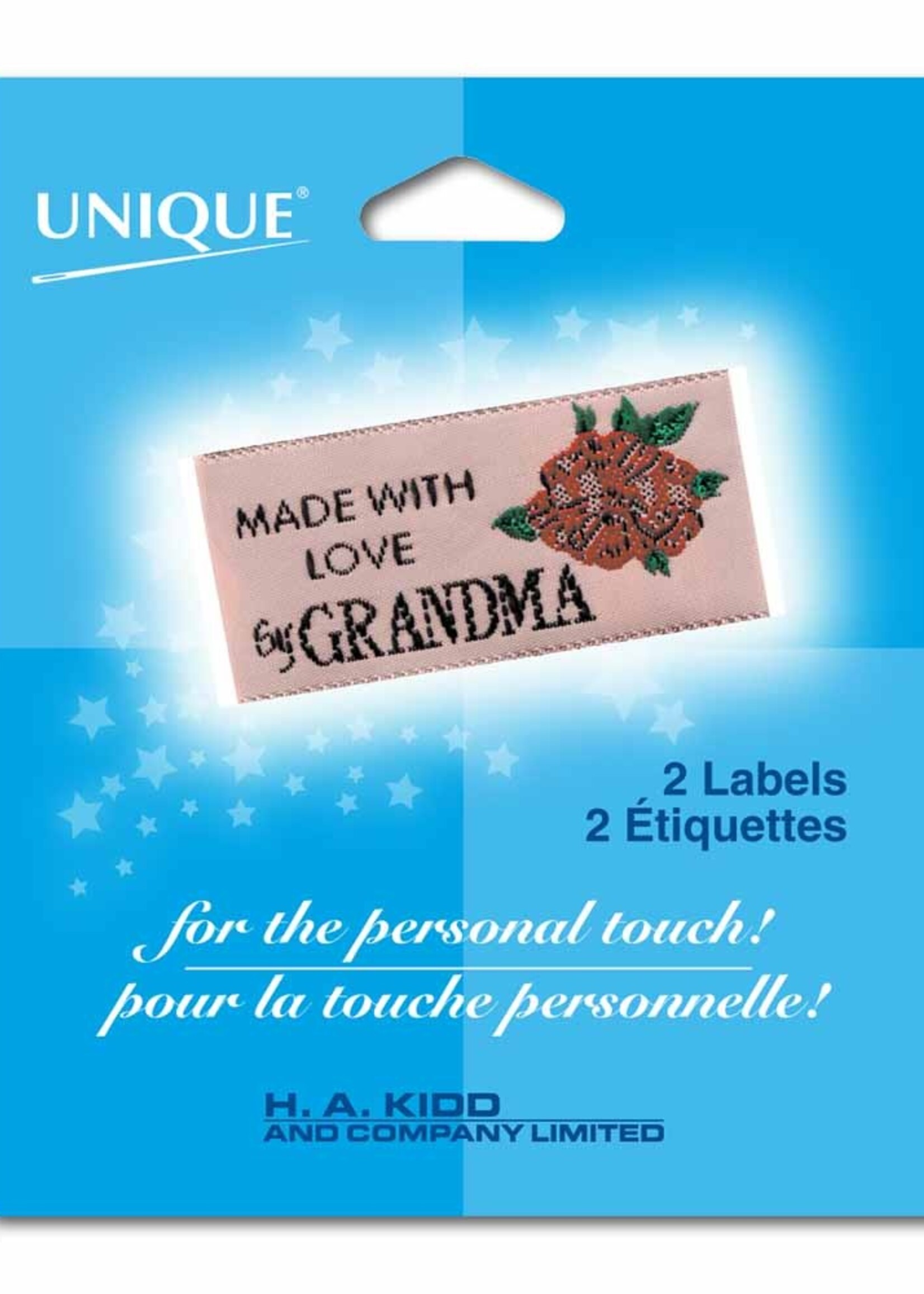 Unique Labels - Made With Love by Grandma  (flower)
