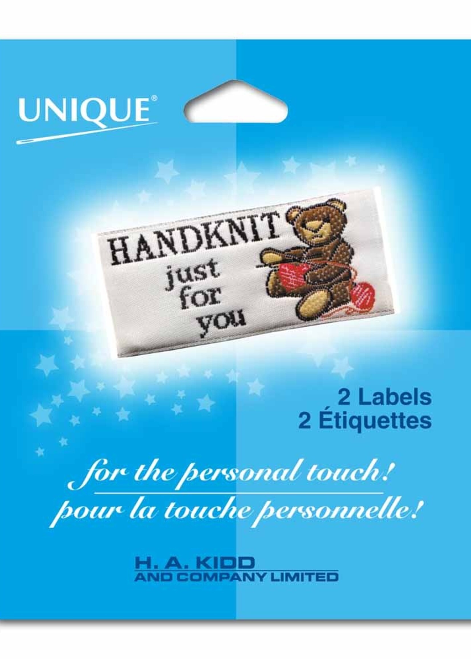 Handknit Just For You Label