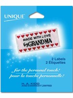 Unique Labels - Made With Love by Grandma  (hearts)