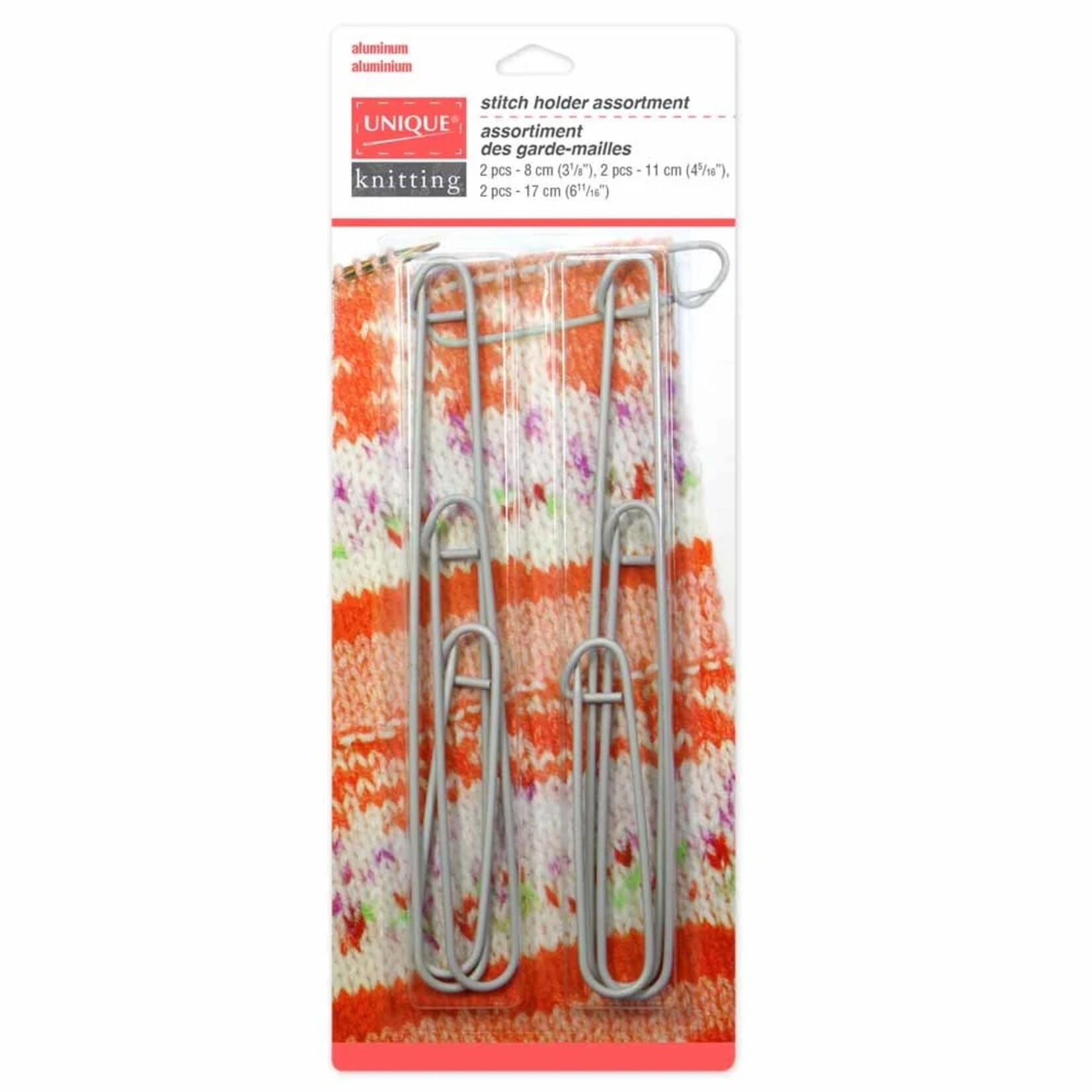 UNIQUE KNITTING Stitch Holders in Assorted Sizes - 6 pcs.