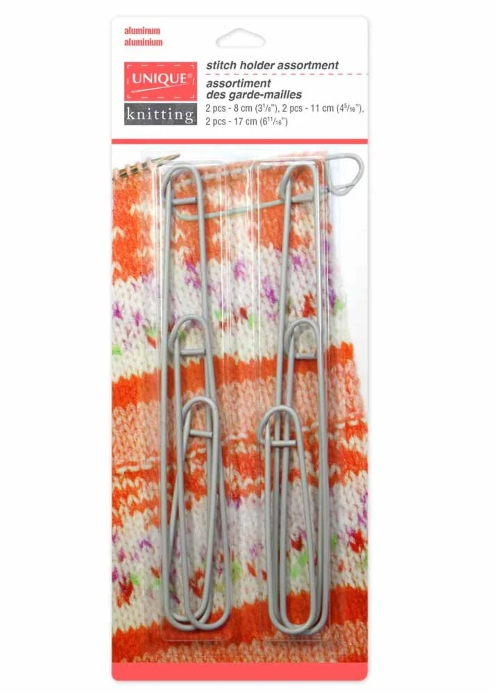 UNIQUE KNITTING Stitch Holders in Assorted Sizes - 6 pcs.