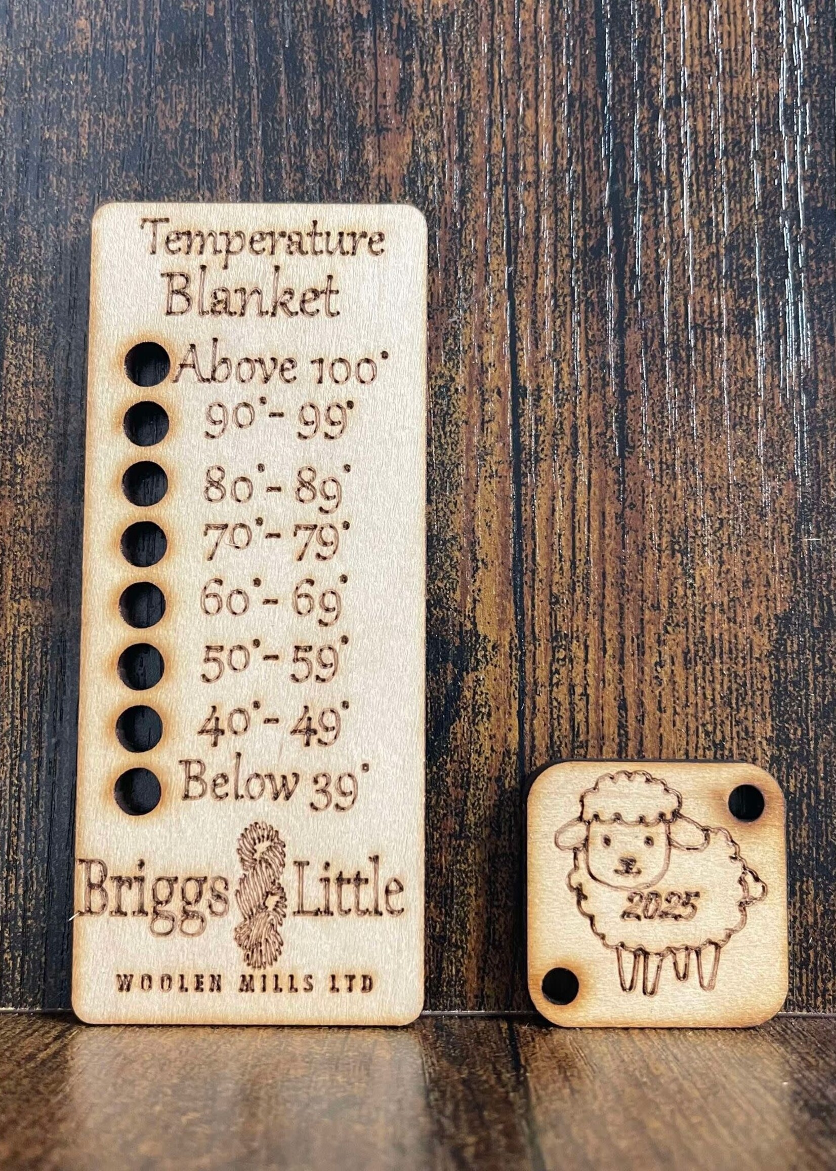 Briggs and Little Briggs and Little Temperature Blanket Template (Degrees: F)