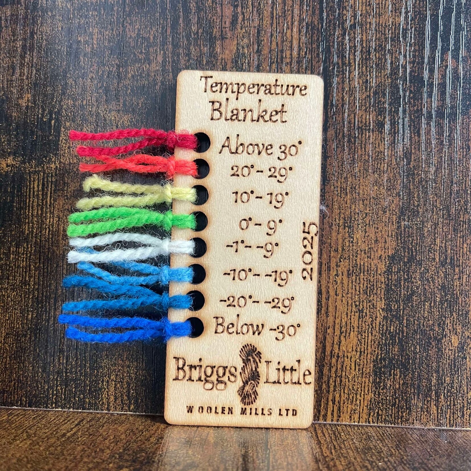 Briggs and Little Briggs and Little Temperature Blanket Template (Degrees: C)