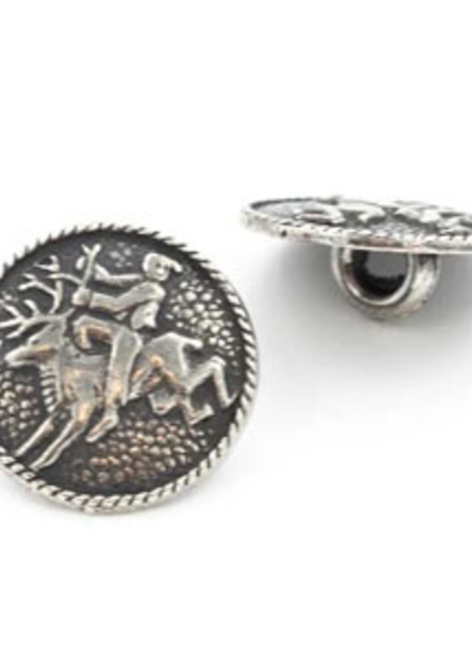 Pewter Buttons (sml) - Selbu 16mm (Deer)