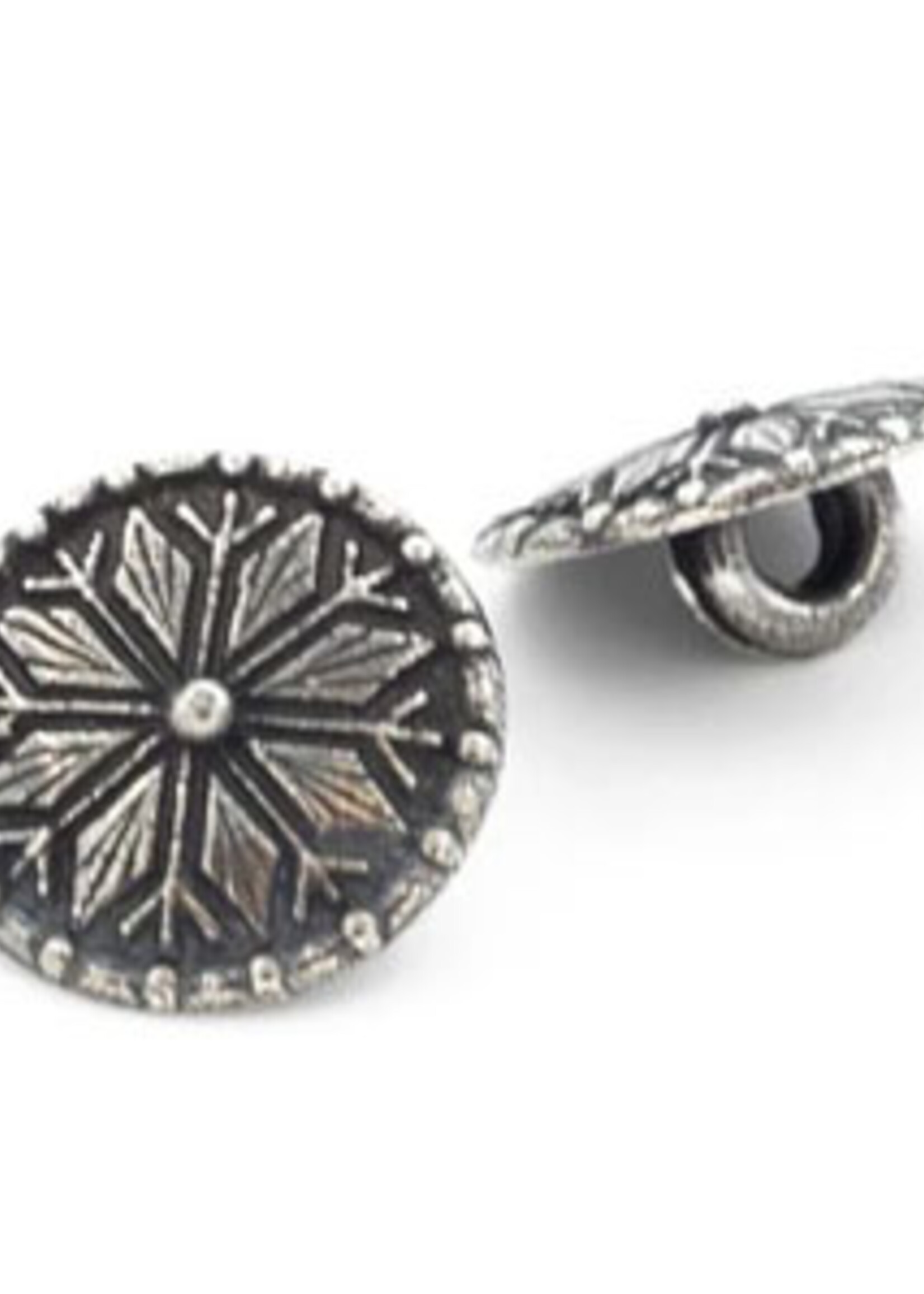 Pewter Buttons (sml) - Peer Gynt 16mm (Snowflake)