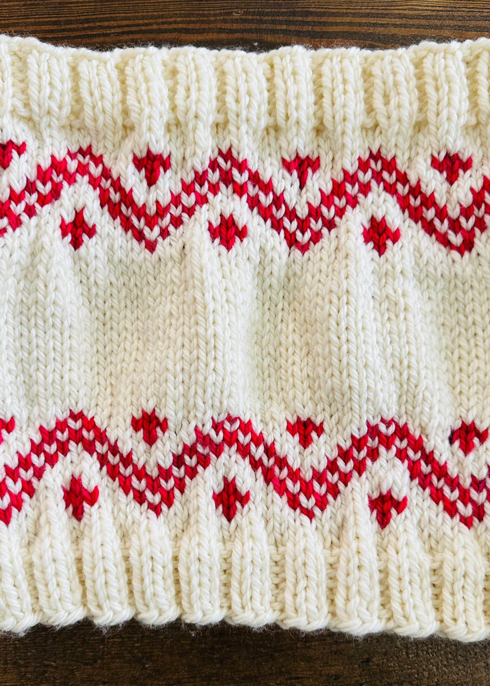Simple ZigZag Cowl Pattern Kit (Tin Milk & Seashell)
