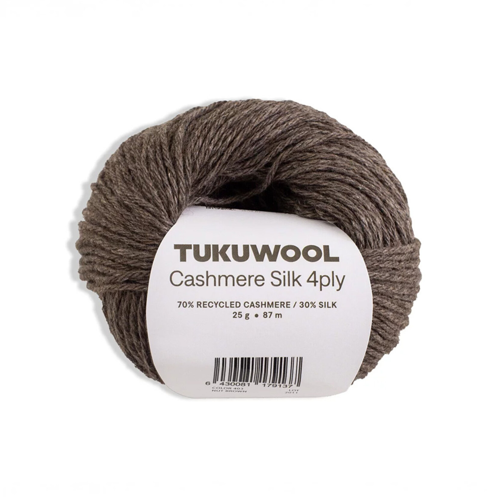 Tuku Wool Tuku Wool Cashmere Silk 4 ply - Nut Brown 403