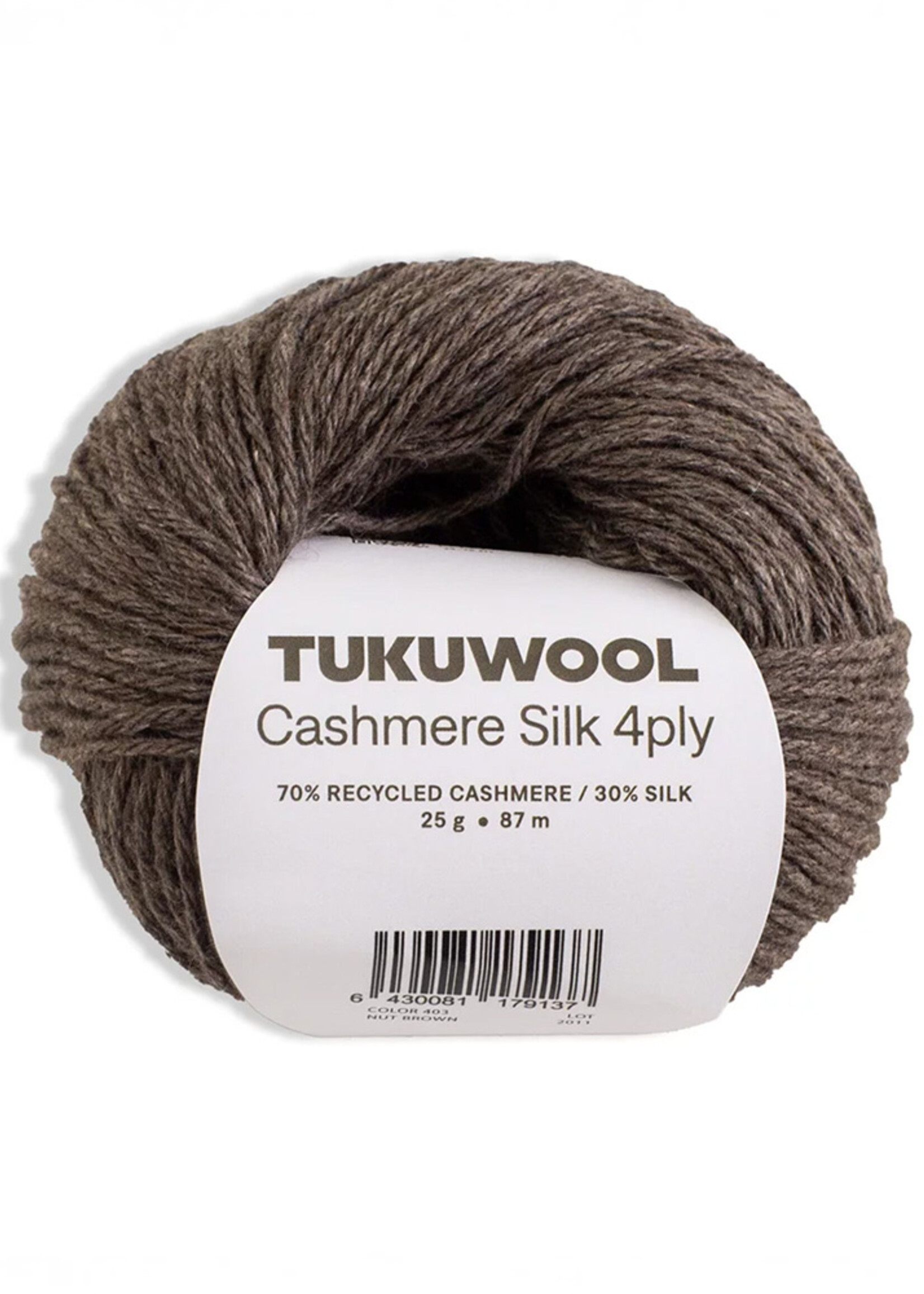 Tuku Wool Tuku Wool Cashmere Silk 4 ply - Nut Brown 403