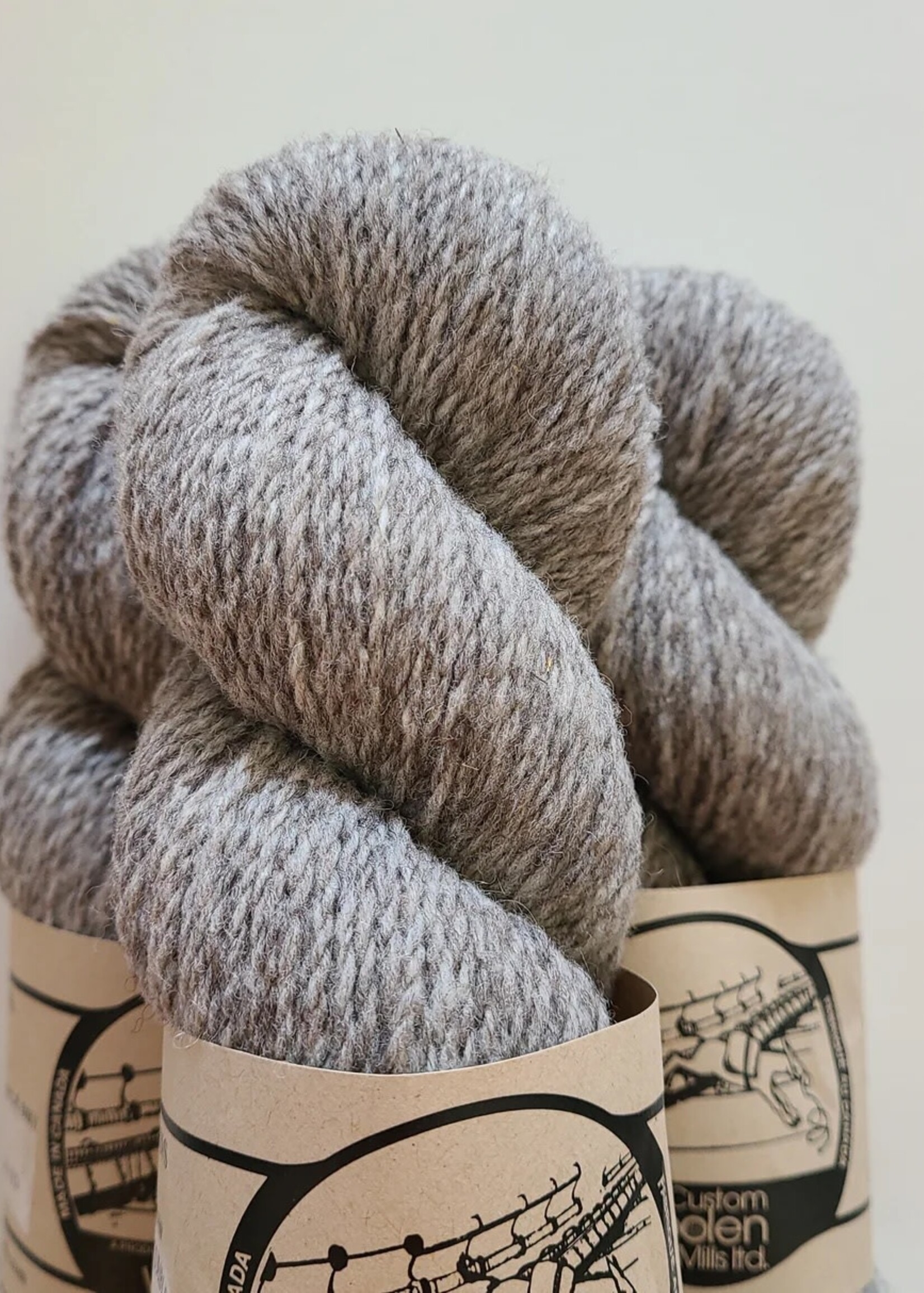 Custom Woolen Mills ltd Custom Woolen Mills - Mule Spinner 2-Ply Yarn - Natural Medium Grey #03