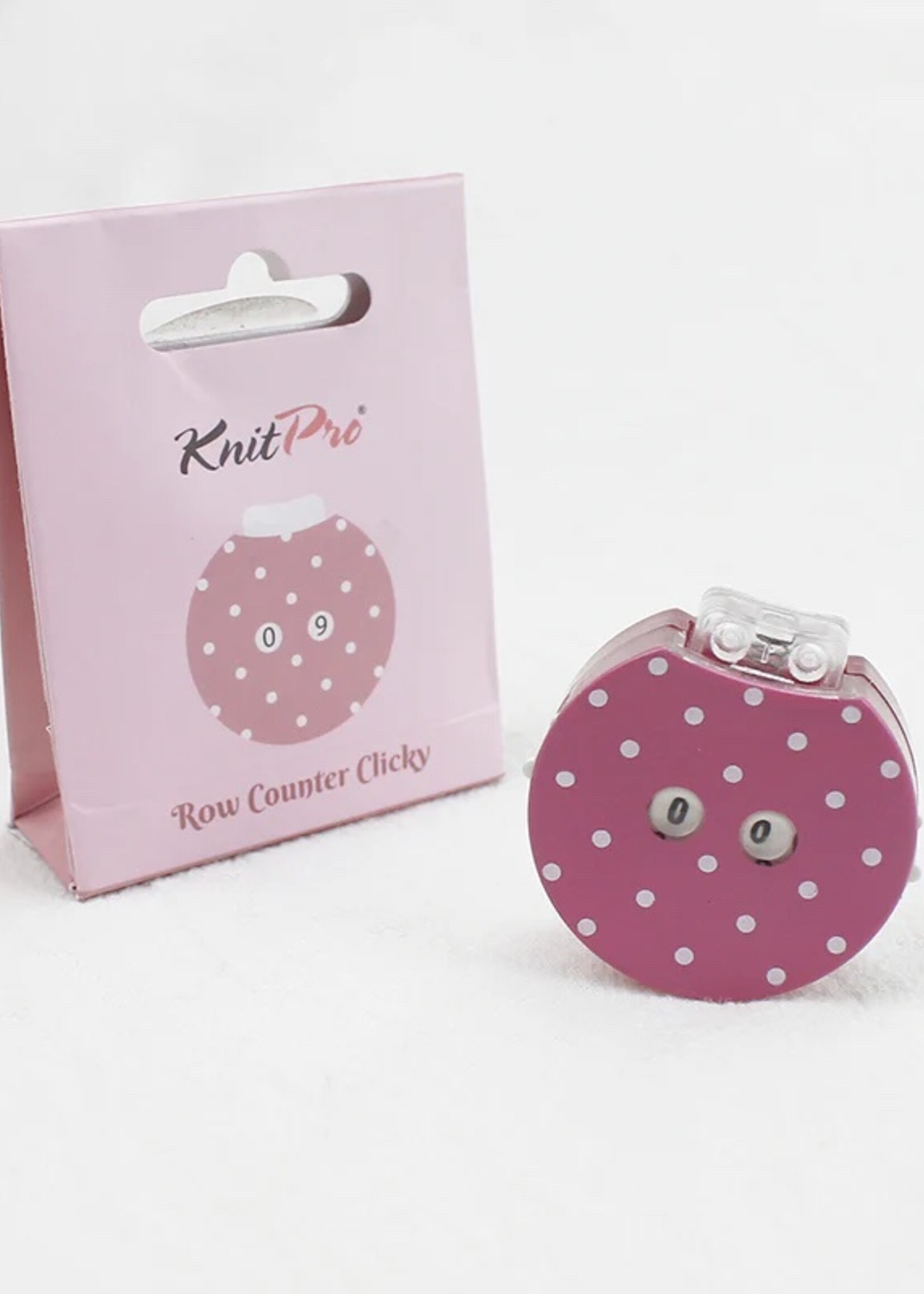 KnitPro Pink Polka Dot Clicky Row Counter
