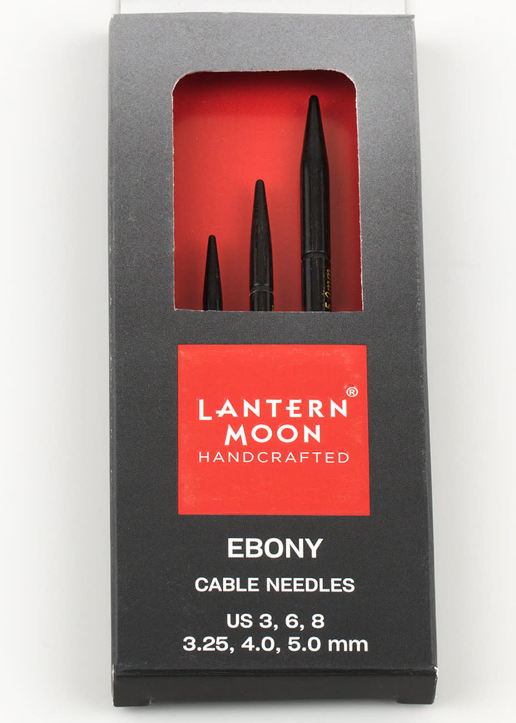 Lantern Moon Ebony Wood Cable Needles - Set of 3 - Size 3, 6, 8 (3.25, 4.0, 5mm)