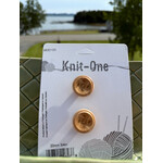 Knit One - 20mm 3/4” Shank Button - Floral Print -Natural Wood (2 per pack)