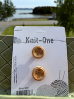Knit One - 20mm 3/4” Shank Button - Natural Wood (2 per pack)