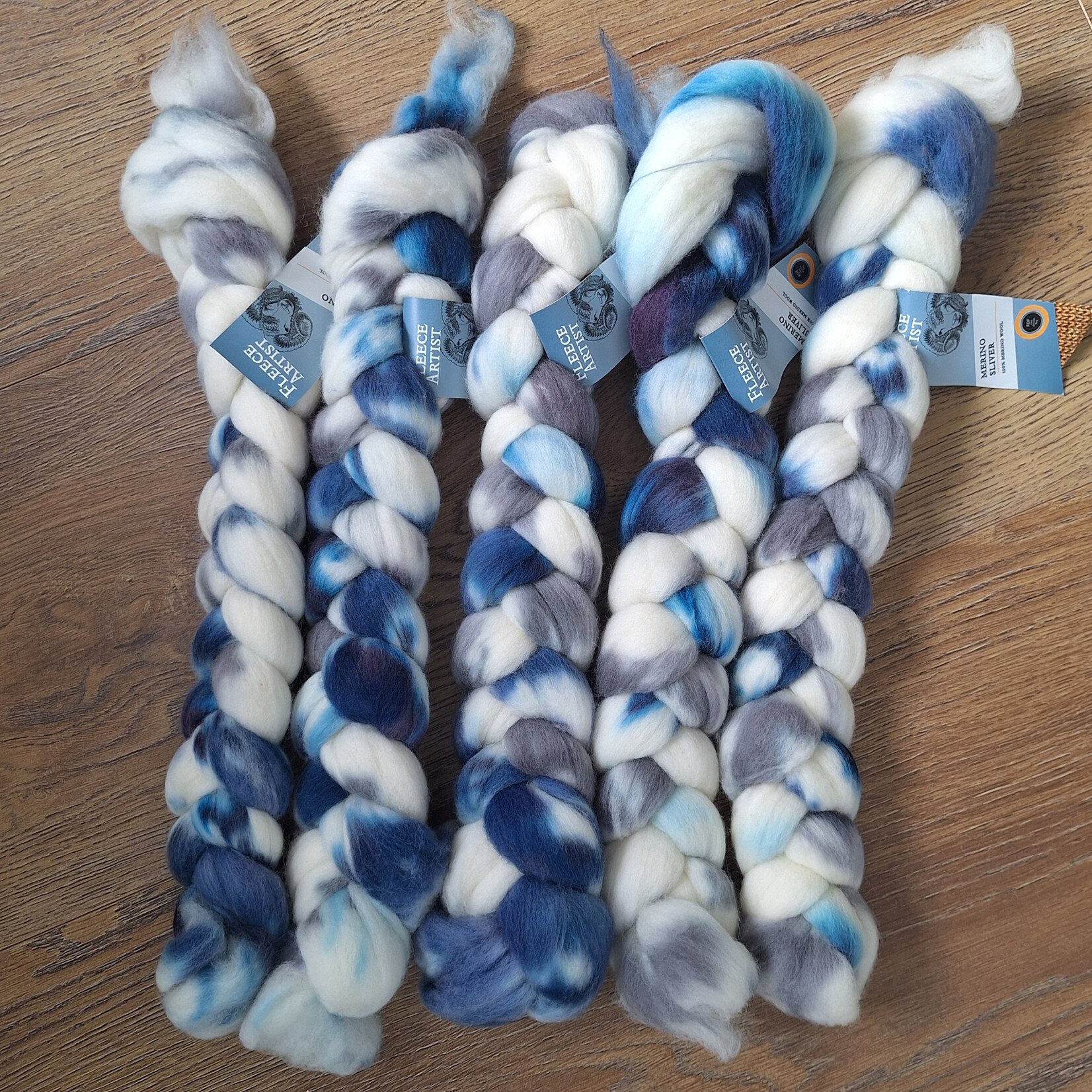 Fleece Artist Fleece Artist - Merino Sliver - RDF (rain drizzle fog)- 50g  Braid