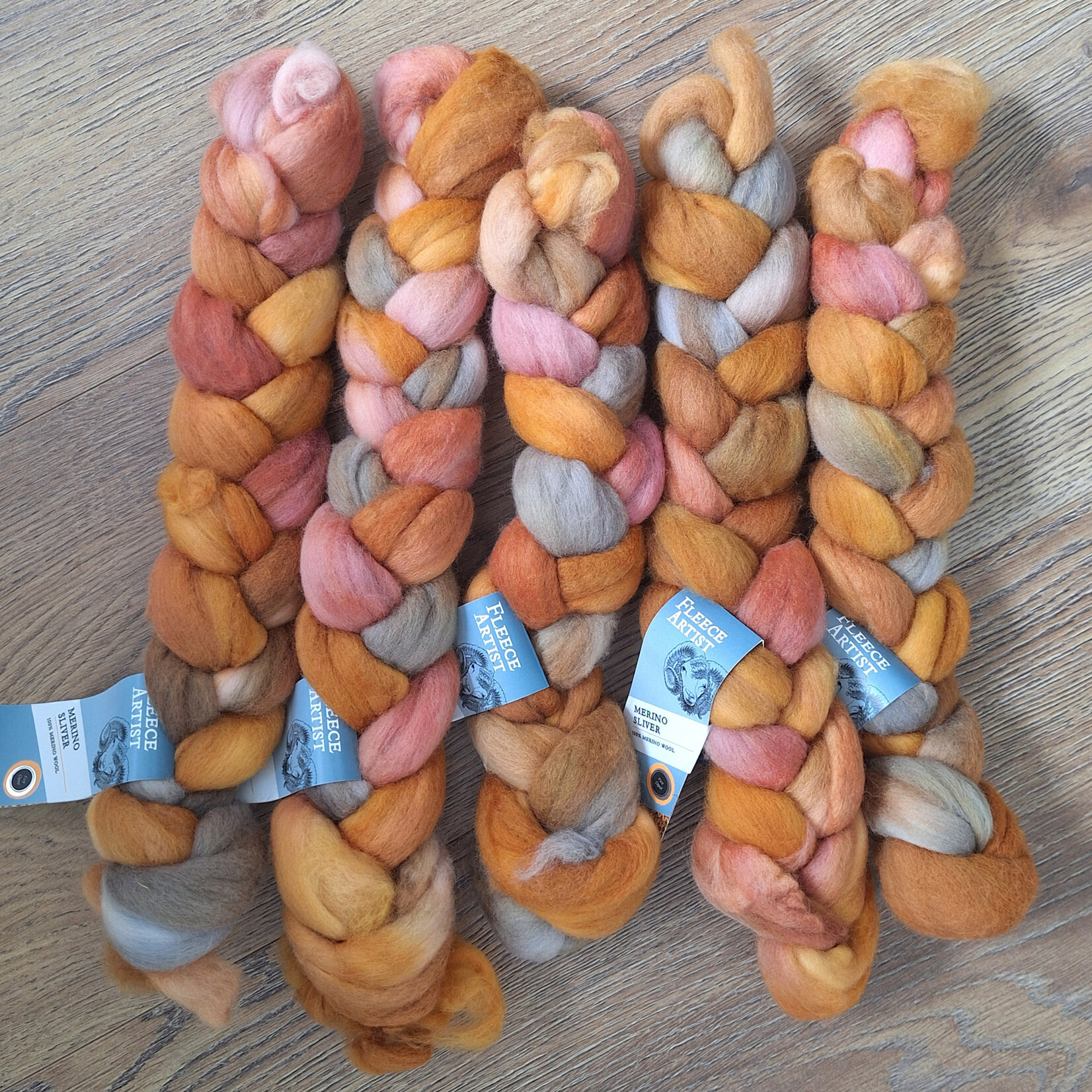 Fleece Artist Fleece Artist - Merino Sliver - Fire Opal- 50g  Braid