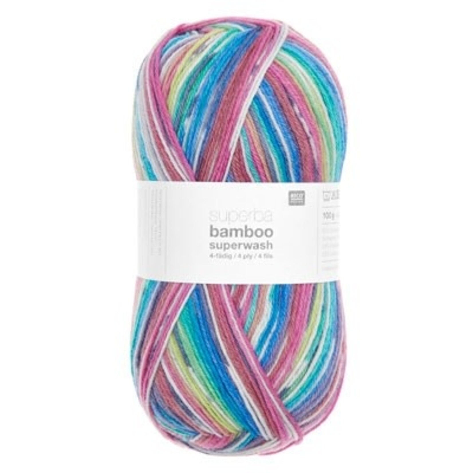 Rico Yarns -  Superba Bamboo Sock - Purple/Yellow/Blue Stripe