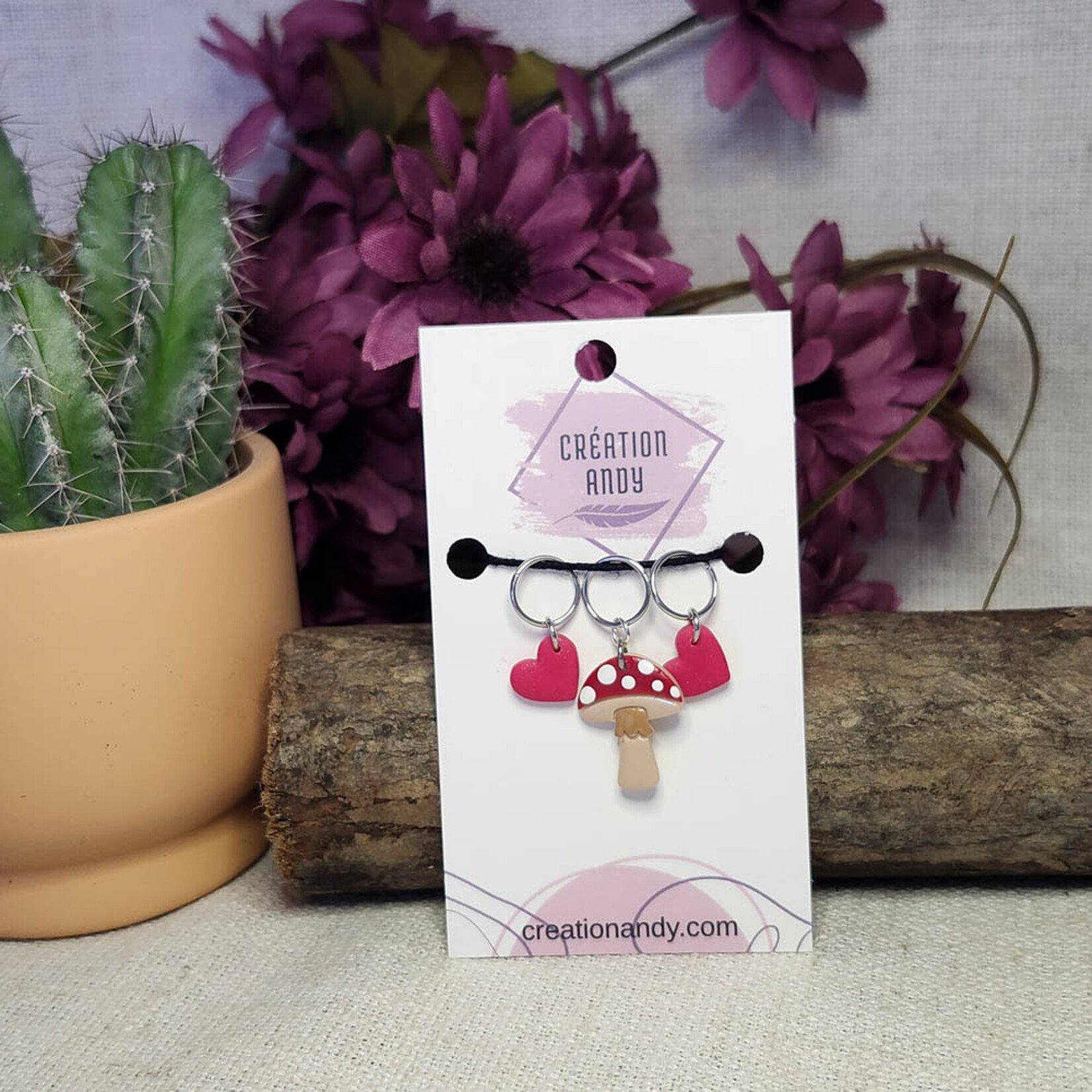 Création Andy - Stitch Markers - Red Mushroom