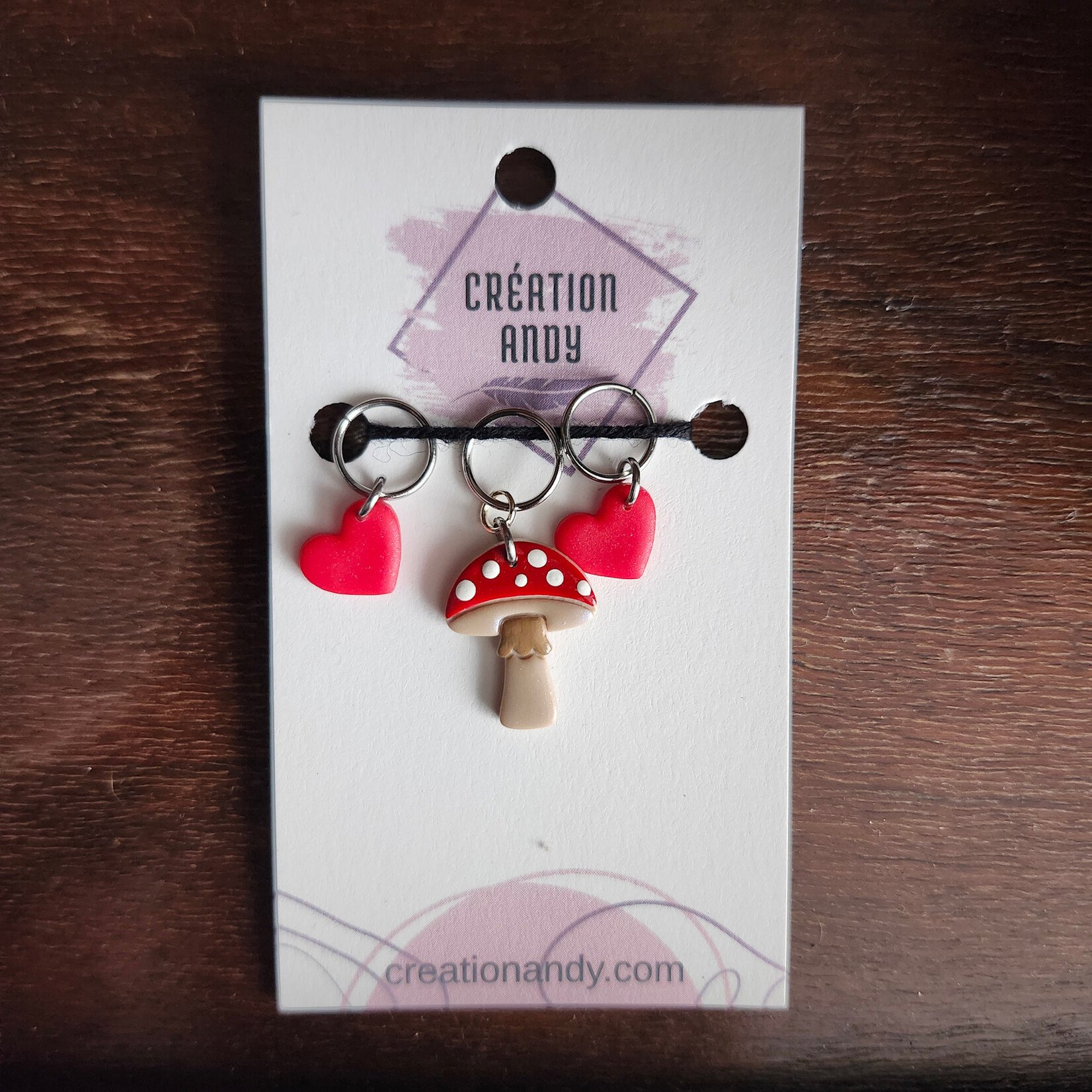 Création Andy - Stitch Markers - Red Mushroom