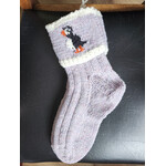 Newfoundland Puffin Cuff Socks - Light Purple Heather