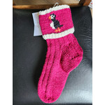 Newfoundland Puffin Cuff Socks - Light Maroon