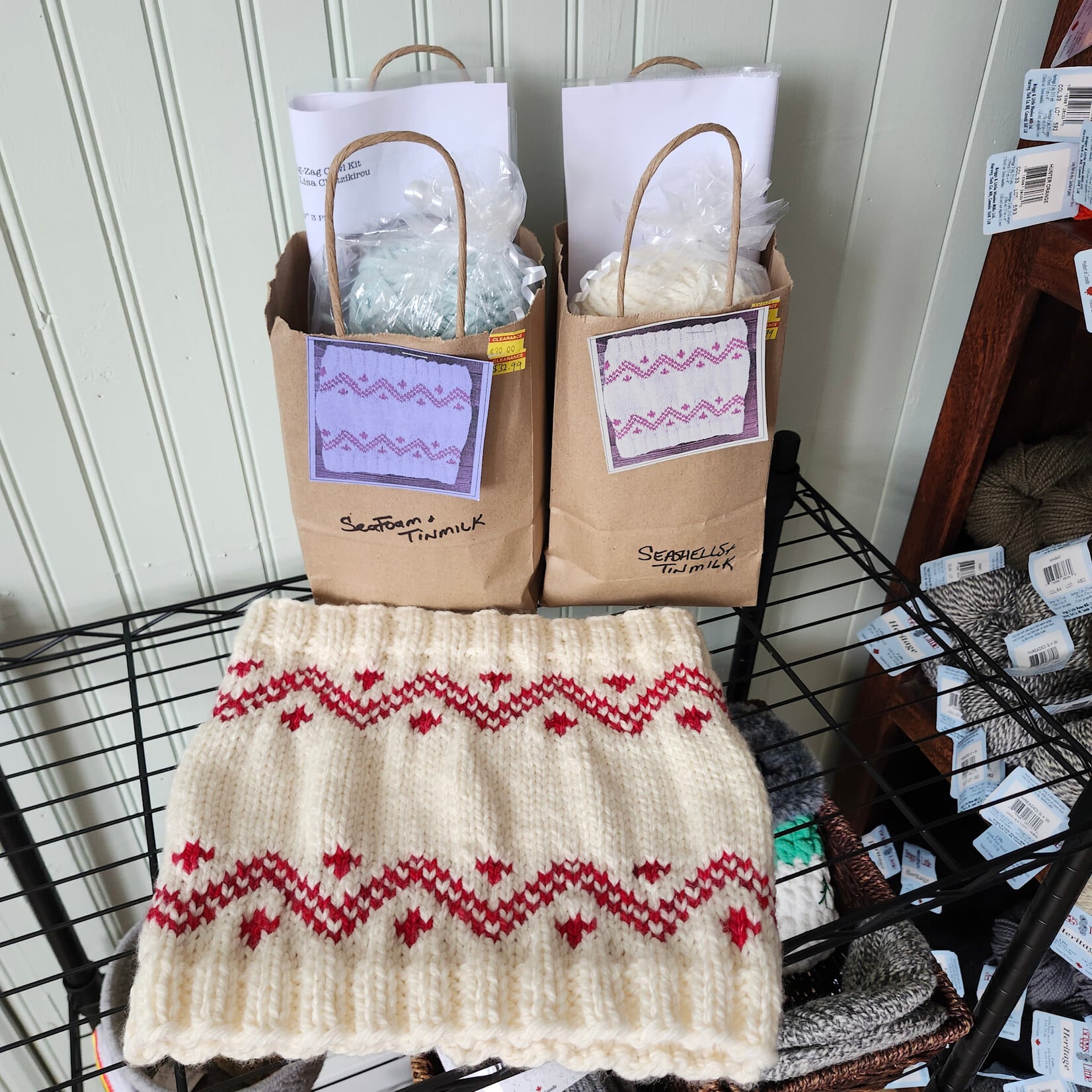 "Some Cozy" Simple ZigZag Cowl Pattern Kit - Seashell
