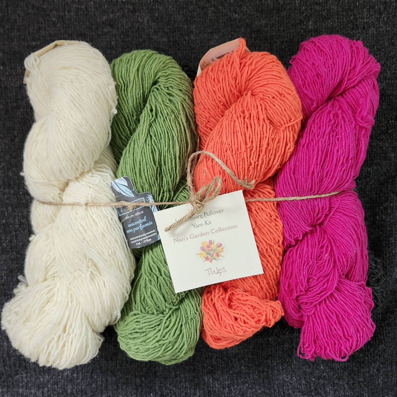 Lunenburg Pullover Yarn Kit: Nan's Garden Collection - Tulips