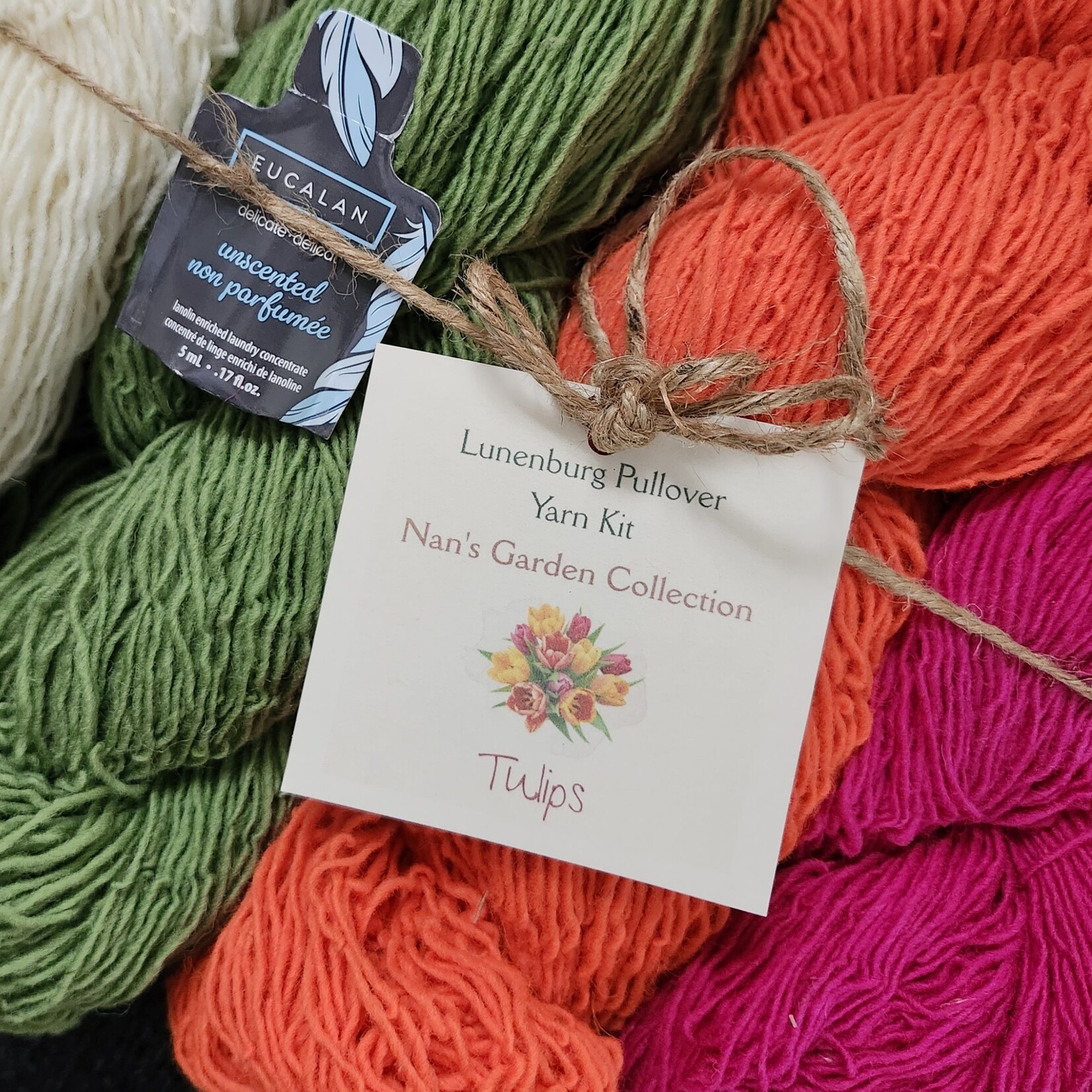 Lunenburg Pullover Yarn Kit: Nan's Garden Collection - Tulips