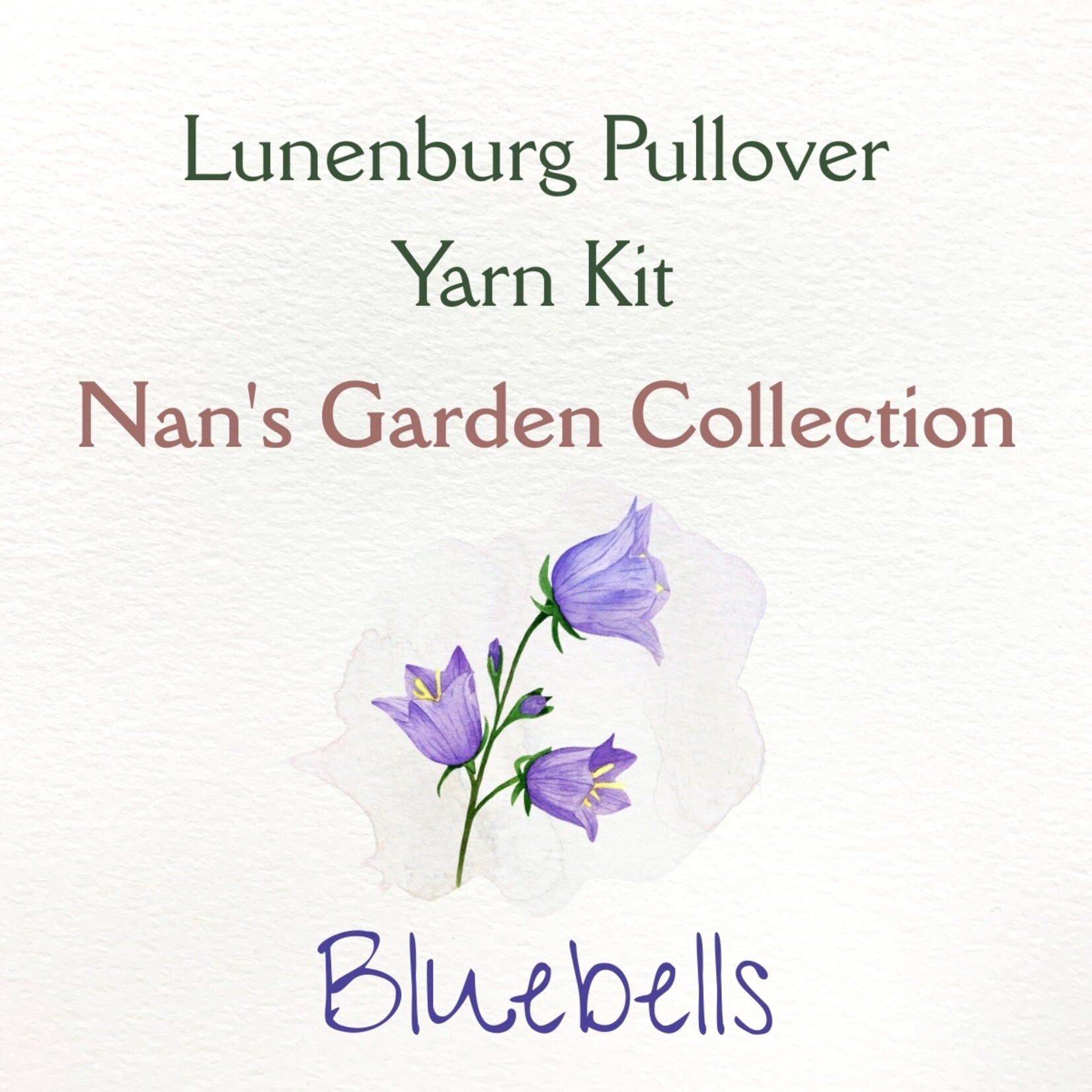 Lunenburg Pullover Yarn Kit: Nan's Garden Collection - Bluebells