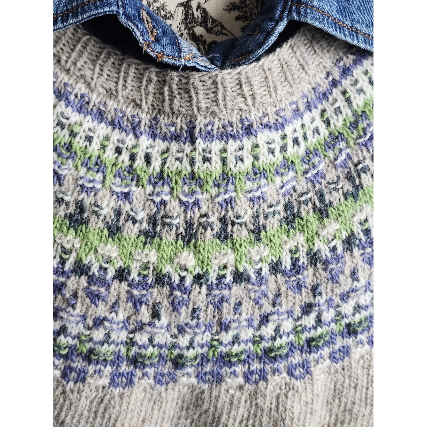 Lunenburg Pullover Yarn Kit: Nan's Garden Collection - Forget-Me-Nots