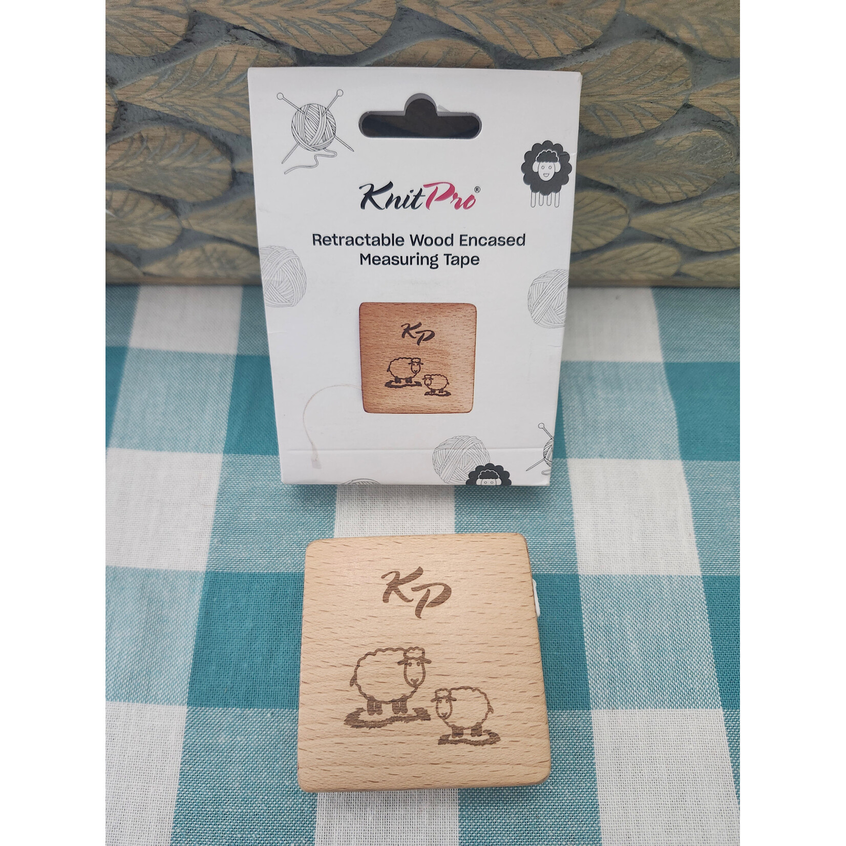 KnitPro - Wooden Retractable Measuring Tape - Square