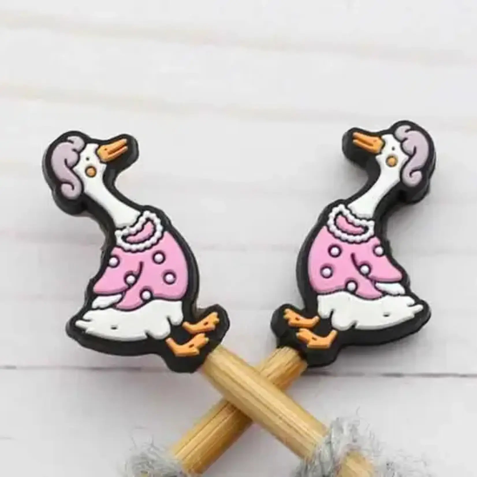 Fox & Pine Stitches - Stitch Stoppers - Porch Goose (pink dress)