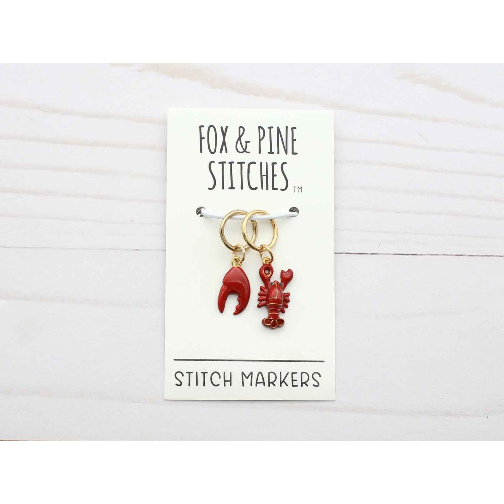 Fox & Pine Stitches - Stitch Markers - Lobster