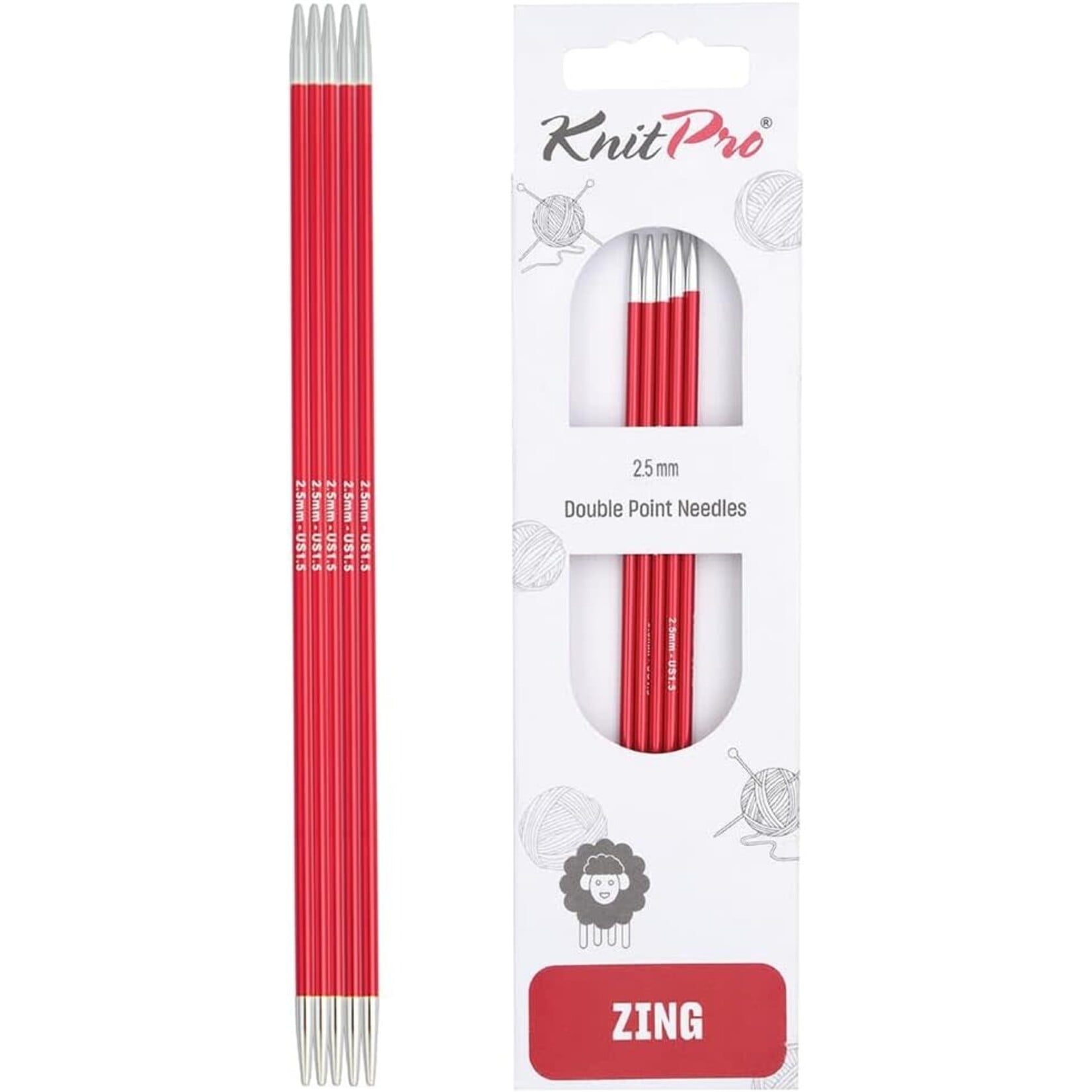 KnitPro -  Zing - Double Pointed Needles - 6"
