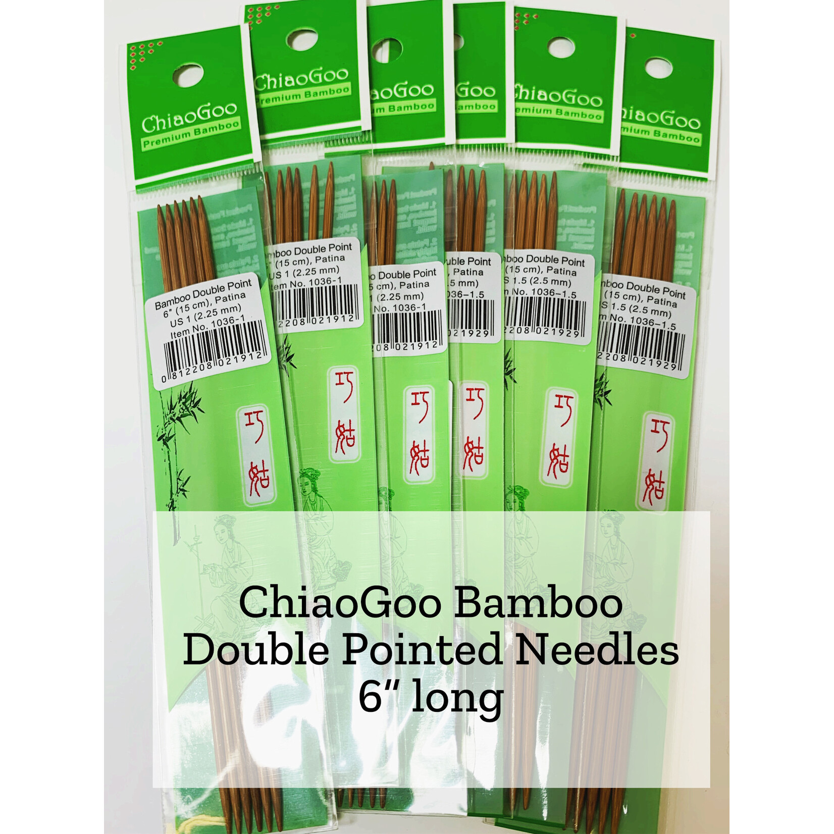 ChiaoGoo Chiaogoo Bamboo DPN - 6" 5.0mm