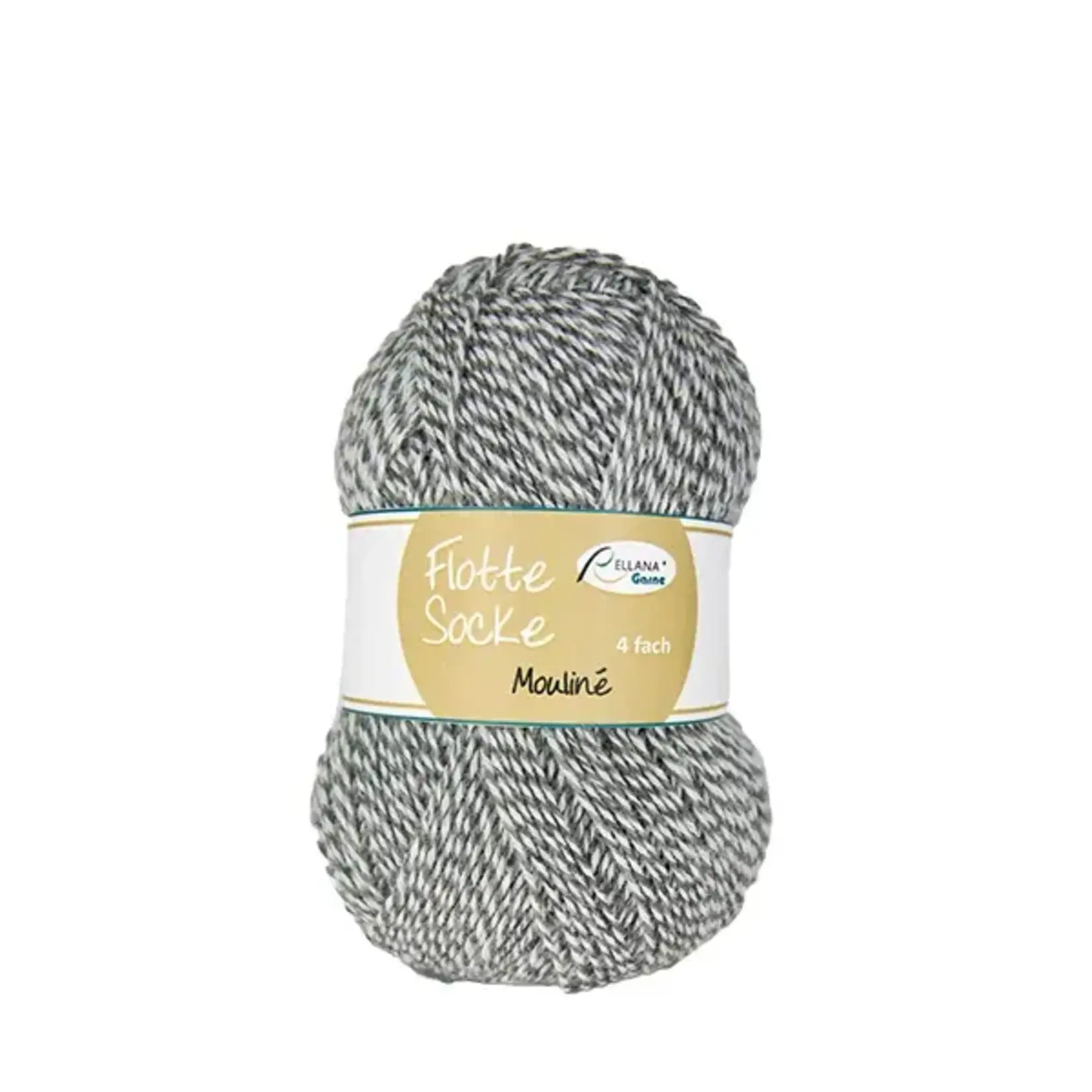 Rellana Garne - Flotte Socke Mouliné - 1641 Light Grey/Natural