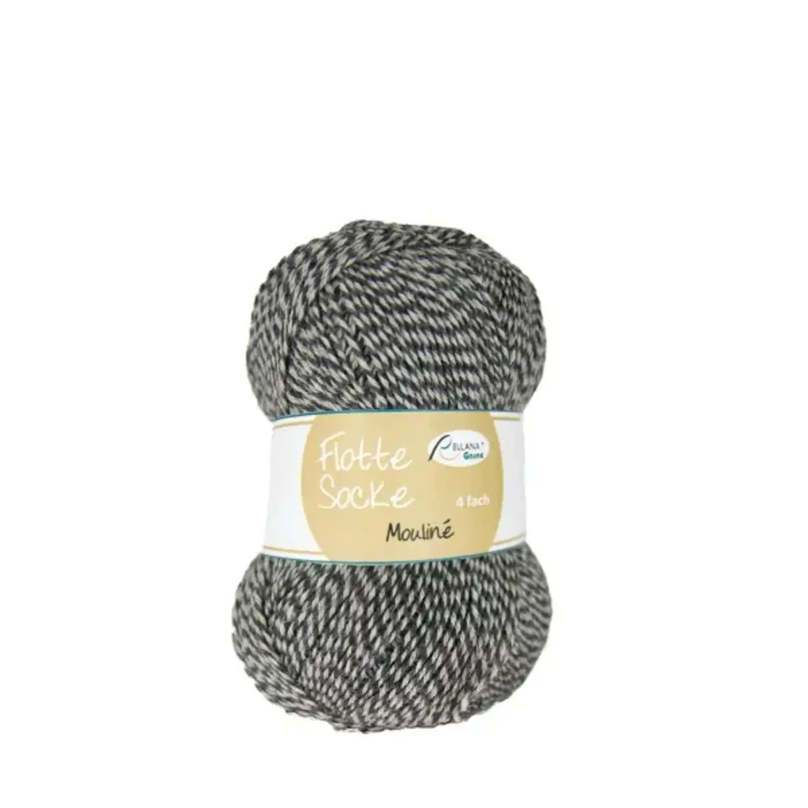 Rellana Garne - Flotte Socke Mouliné - 1642 Tan/Black