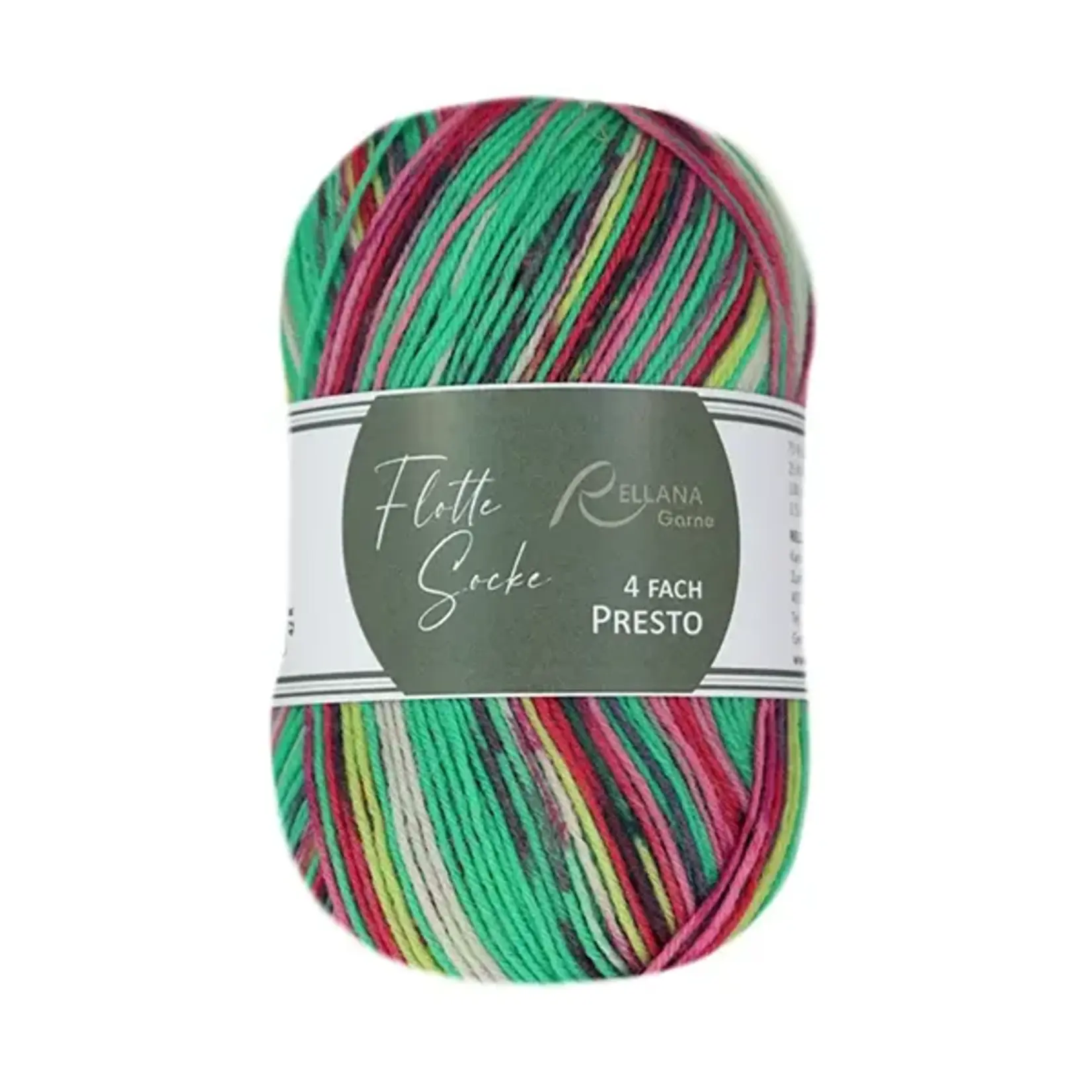 Rellana Garne - Flotte Socke PRESTO - 3051 Pink, Green & Red