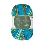Rellana Garne - Flotte Socke PRESTO - 3050 Turquoise, Yellow & Orange