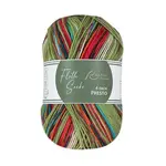Rellana Garne - Flotte Socke PRESTO - 3052 Olive, Pink & Orange