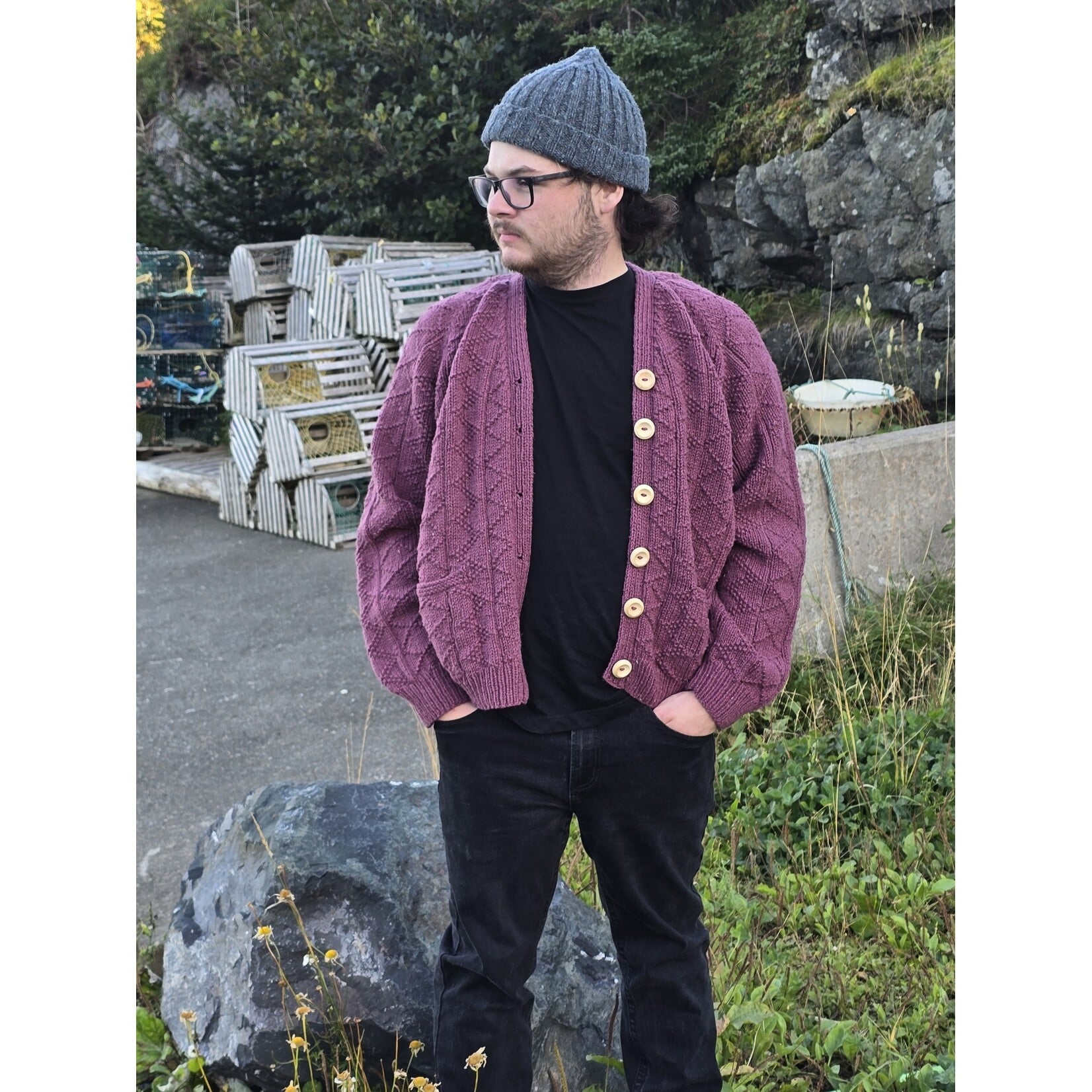 BELOW Sweater Knitting Kit (Newfoundland Guernsey Cardigan)