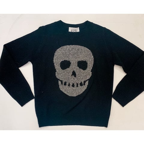 Autumn Cashmere Stitched Skull Sweater - Black/Tofu