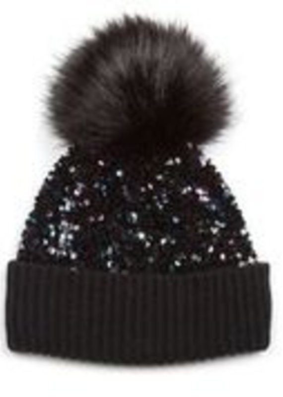 Jocelyn Jocelyn Kids Sequin Hat w Pom