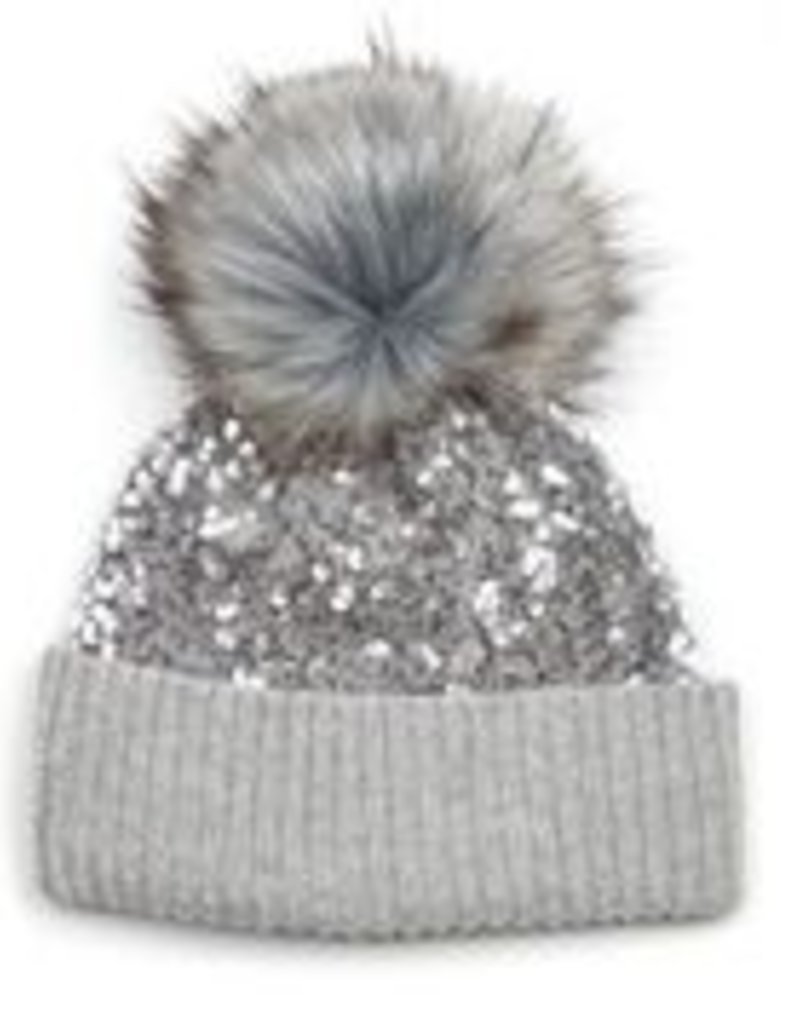 Jocelyn Jocelyn Kids Sequin Hat w Pom