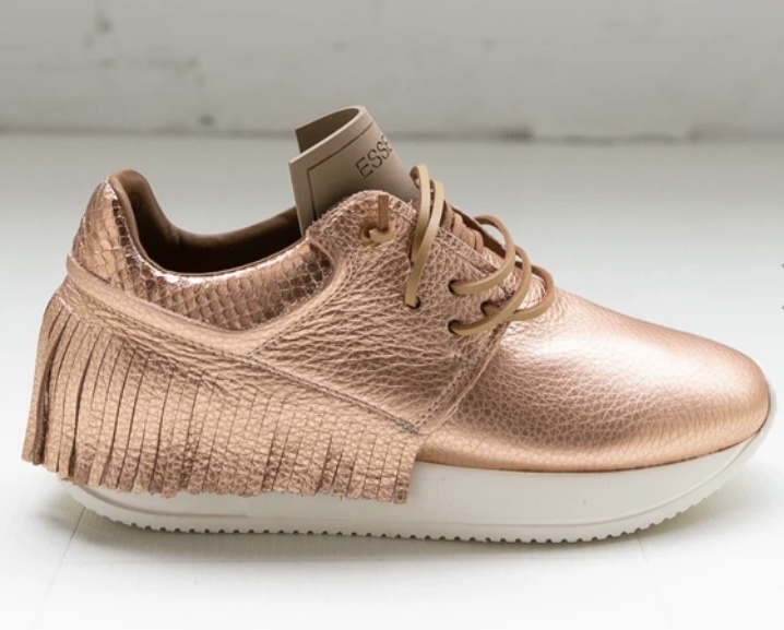 esseutesse white leather fringe sneaker