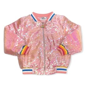 Lola & The Boys Lola & The Boys Bubble Gum Sequin Quilted Bomber