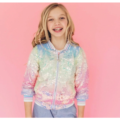 Lola & The Boys Icy Ombre Sequin Jacket